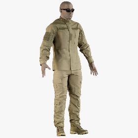 3D model Soldier Uniform Desert (2 Cloth Sides)